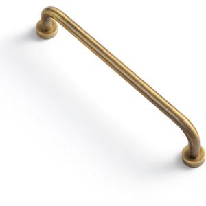 Goo-Ki 6 Pack 5" Center to Center Vintage Solid Brass Cabinet Handles - Elegant Antique Brass Kitchen Hardware Minimalist Drawer Pulls