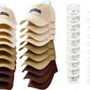 Hat Organizer for Wall, 2 Pack Adhesive Hat Rack for Baseball Caps, No Drilling or Wall Mount Cap Holder with Hooks, Over the Door Hat Storage Organizer for 20 Caps, Closet Storage White