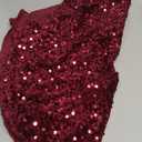 MODFUNS Burgundy Merry Christmas Tree Skirt Mini 21 Inch Sequins Christmas Tree Cover Round Small Xmas Tree Skirt Classic Glittery Tree Base Carpet for Christmas Halloween Birthday Party Banquet Decor, Red