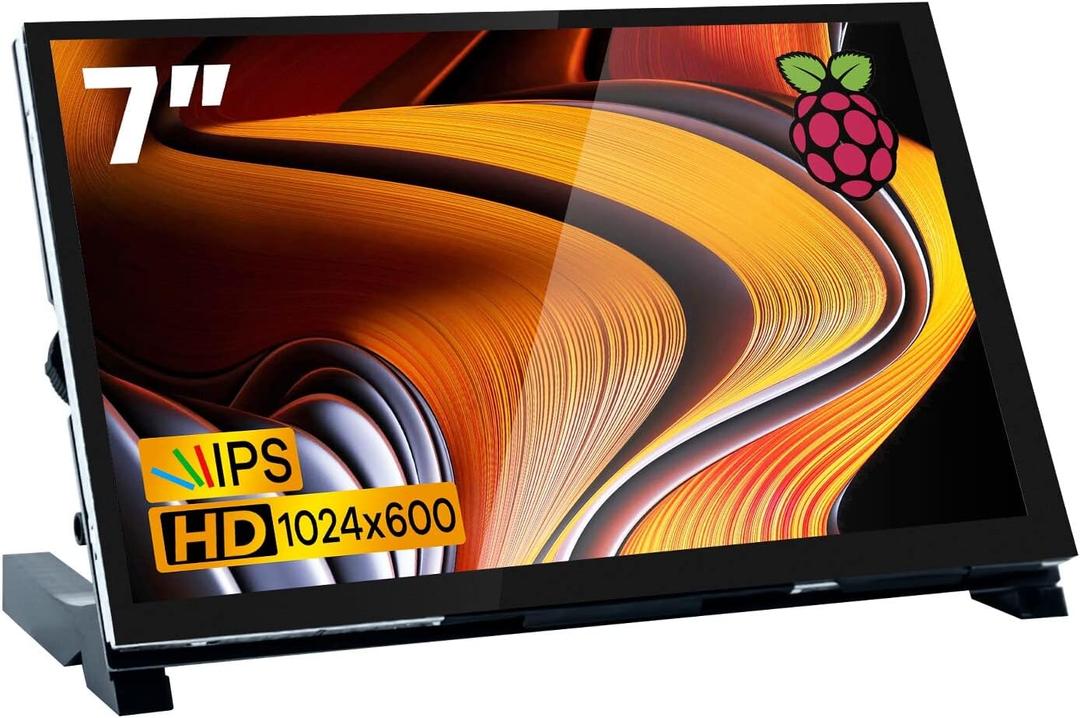 Hosyond 7 Inch IPS LCD Touch Screen Raspberry Pi Monitor Display 1024600 Capacitive Screen HDMI Monitor Compatible with Raspberry Pi 5/4B/3B+, BB Black, Windows 10 8 7