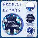 Sinmoe Birthday Piata with Stick Blindfold and Confetti Large Piata for Adult Men Women Birthday Party Supplies Decoration Wedding Anniversary(Blue and Silver)
