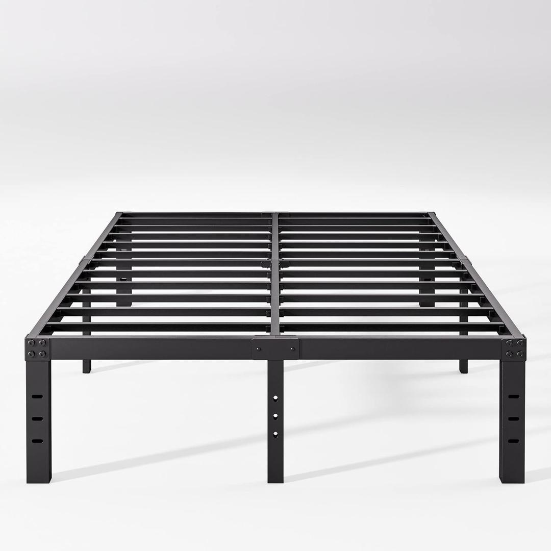 Neslime 16" High Metal King Bed Frame Platform, King Size Bed Frame No Box Spring Needed, Heavy Duty, Easy Assembly, Noise Free, Black