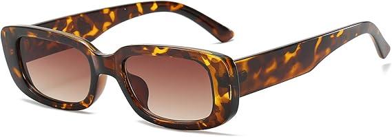 Dollger Rectangle Sunglasses for Women Men Trendy Retro Fashion Sunglasses UV 400 Protection Square Fram