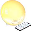 Smart Sunrise Alarm Clock with No Signup APP Control & Wake-Up Light, 4 Alarms, White Noise, FM Radio, Wireless Speaker, White