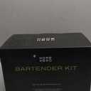 Home Hero Bartender Kit - 22-Piece Cocktail Shaker & Bar Tool Set - Wooden Stand Display & Bar Cart Accessories - Recipe Book & Housewarming Gifts - 22-Pc, Silver