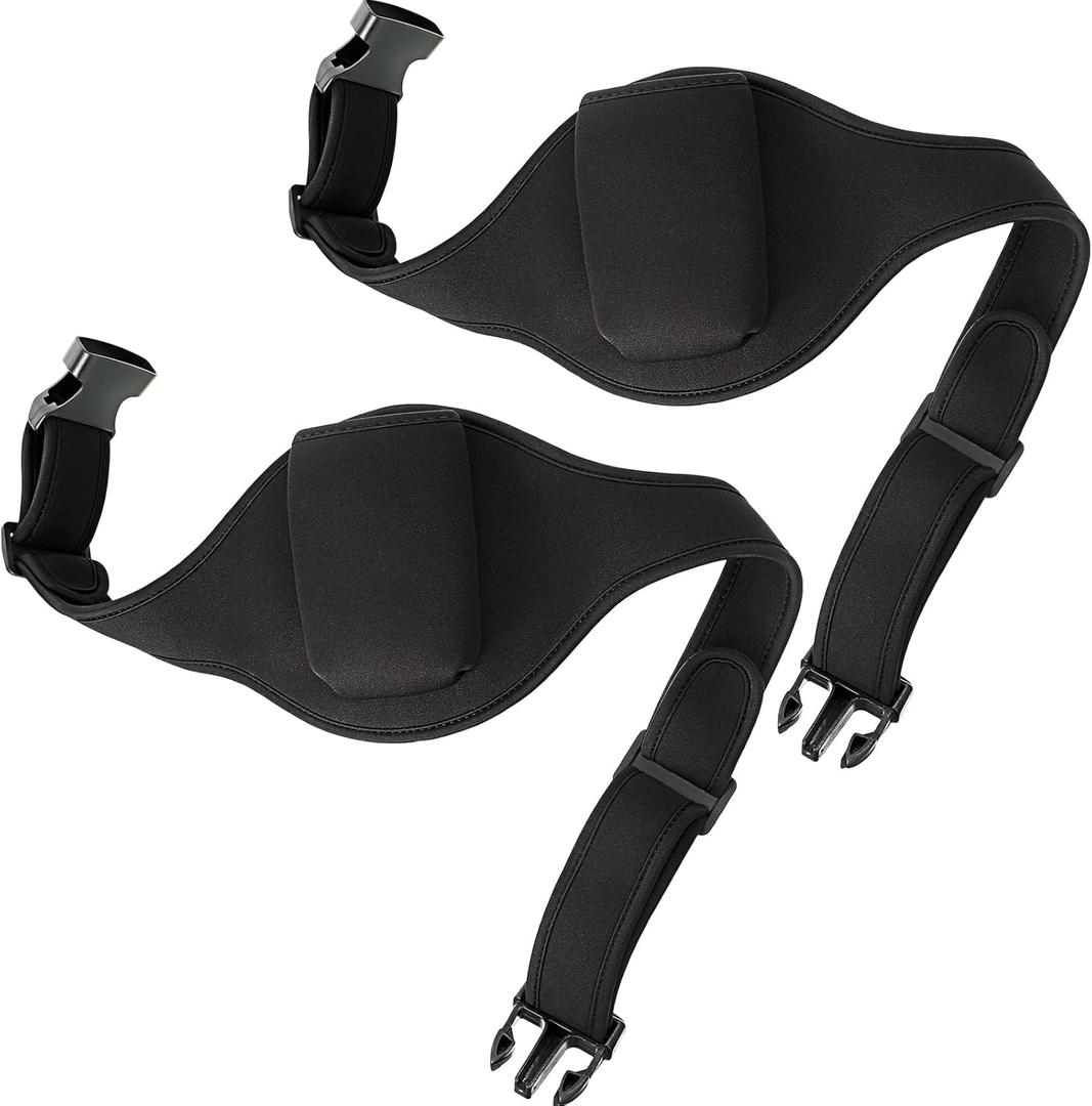 Frienda 2 Pieces Mic Belt Pack Fitness Instructor Microphone Pouch Carrier Holder Adjustable Waist Bag Neoprene Sweat Absorbent Belt for Theater, Speakers Classic Black