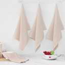 Homaxy 100% Cotton Oversized Waffle Weave Kitchen Dish Towels, Ultra Soft Absorbent Quick Drying Cleaning Towel, 20 x 28 Inches, 4-Pack, Beige