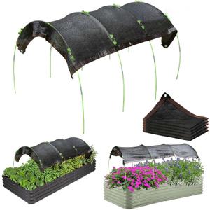 Wenfan Planter Raised Bed Sun Shade 70% Shade Cloth with Garden Hoops for 4x2x1Ft Raised Garden Bed Sunshade Kit Garden Tunnel Shade Net Cover Adjustable Height Raised Bed Sunblock Cover