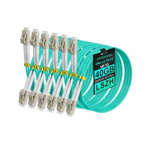 LC to LC Fiber Patch Cable 6 Pack, OM3 Multimode Fiber, 2m (6.56ft) Duplex Fibers Cables MM 50/125m 10G LSZH Optical Patch Cable Series