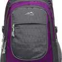 ProEtrade Backpack Bookbag for College Sturdy Travel Business Hiking Fit Laptop Up to 15.6 Inch Multi Compartment Gifts for Men Women Night Light Reflective (Purple A)