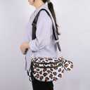 Checkered Crossbody Bags Purse Checkerboard Fanny Pack with Mini Headphone Wallet Cross Body Belt Bum Bag for Women (Coffee)