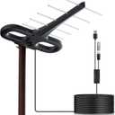 Outdoor TV Antenna 360 Omni-Directional Extended Range Reception Enhance VHF&UH 4K Ready HDTV Antenna with Added Stability for Outdoor 32ft RG6 Coax Cable