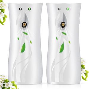 Threlaco 2 Pcs Automatic Air Spray Freshener Dispenser 6.2 oz ABS Plastic Fragrance Standing or Wall Mounted Battery Powered Spray Dispenser for Home Shopping Malls Hotels Offices Bedrooms(White)