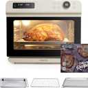 CIARRA 12-in-1 Countertop Steam Oven with Air Fryer, 25.4QT Steam Air Fryer Combo Nosh Oven Pro - Convection Toaster, Bake, Self-Clean, Dehydrate, Ferment, White
