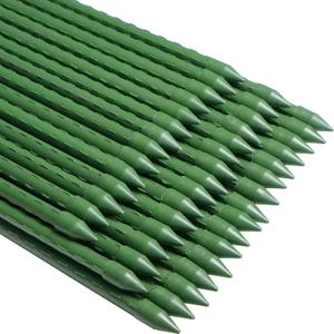 WAENLIR Garden Stakes 48 inch 4ft 25 Pack, Sturdy Plant Metal Sticks Support Tall, Plastic Plant Stakes,Tomato Stakes, Tree Stakes