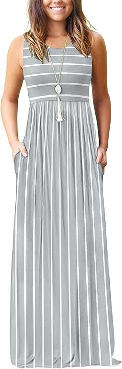 MOLERANI Women's Loose Plain Maxi Dresses Casual Long Dresses with Pockets XXL