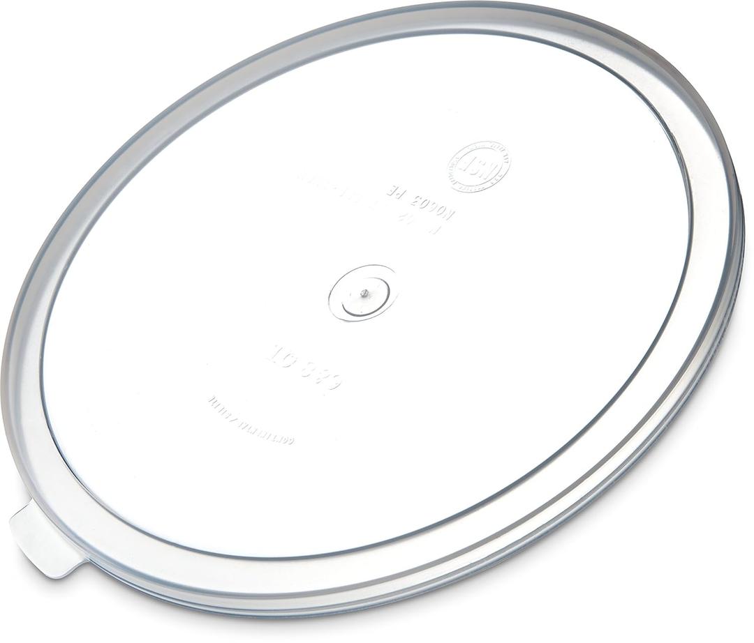 2 x Carlisle FoodService Products Bain Marie Food Storage Container Lid for Restaurants, Catering, Kitchens, Plastic, 6-8 Quarts, Clear