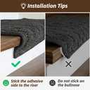 JSEI Bullnose Carpet Stair Treads, 14 Pcs Non Slip Stair Treads for Wooden Steps Indoor with TPE Backing, 11" x 30" Machine Washable Stair Runners with Edge Protection for Kids and Elders, Dark Grey