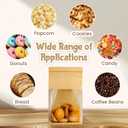 HONKID Bread and Cookie Bags with Seal, 50 Pack 11 x 5.1 x 3.9 Inches Bakery Bags with Window Reusable Tin Tie Tab Lock for Sealed Baked Goods Packaging for Pastry Bagels Breads Treats Cookies Brown | Brown kraft paper, Transparent window, Food Grade, Stand-up design, Reusable seal, Holds cookie (Medium)