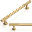 10 Pack Brushed Brass Cabinet Pulls 5 Inch(128mm) Kitchen Cabinet Handles Solid Heavy Duty Drawer Pulls