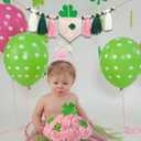 VANGNING Lucky One 1st Birthday Tassel High chair Banner - St Patrick's Day Highchair Decoration, Shamrock First Birthday Party Sign, Clover Cake Smash Pennant (Pink Tassel)