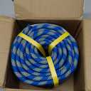 Double Braided Arborist Rigging Rope, 1/2" x 100 ft Strength Bull Rope, 48-Strand Polyester Static Rope for Tree Work, Pulling, Towing, Swing(Blue)