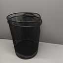 Seville Classics 2-Pack Steel Mesh Round Trashcan Wastebasket for Trash or Recycle in The Home, Office, or Garage, Black, 6 Gallon