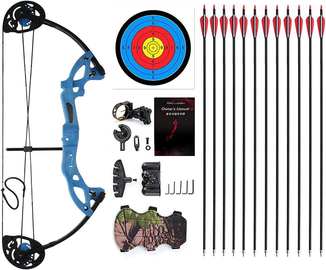 Compound Bow Archery for Youth and Beginner, Right Handed,19-28 Draw Length,15-29 Lbs Draw Weight, 260 fps