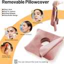 Ear Piercing Pillow for Side Sleepers with Ear Inflammation & Pressure, Soft Velvet Adjustable Ear Guard Pillow with Removable & Washable Cover (Pink, Pillow & Cover)