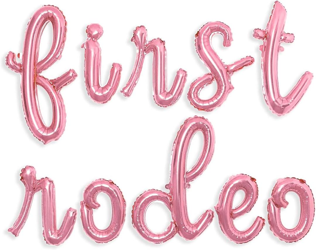 First Rodeo Balloon First Rodeo Banner for Western Cowgirl 1st Birthday Party Decorations (Rose Gold) (Rose Gold)