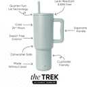 Simple Modern 40 oz Trek Tumbler with Handle and Straw Lid | Cup Holder Friendly Insulated Stainless Steel Travel Mug | Sea Glass Sage