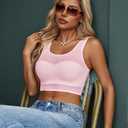 Avidlove Women's Mesh Tank Top Sexy Sheer See Through Sleeveless Vest Open Back Cutout Design Party Club Outfit Pink XXL (XXL)