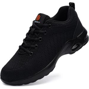 DYKHMILY Steel Toe Shoes for Men Women Steel Toe Sneakers Safety Shoe for Man Non Slip Work Shoes Lightweight Composite Toe Shoe Comfortable Size 6.5,Black