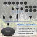 Solar Fountain Pump, Garden Bird Bath Solar Water Fountain Feature 1.5W Powered Pump Outdoor Waterfalls Freestanding with 8 Nozzles for Pond Pool Backyard Decor