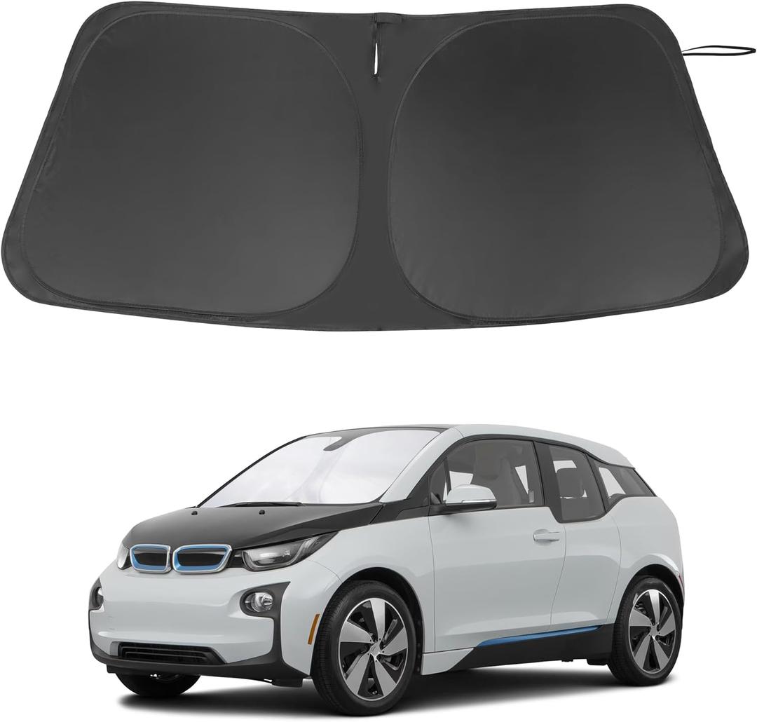 Windshield Sun Shade Custom Fit for 2014-2022 BMW i3 Accessories Foldable Sunshade Sun Blocker Protect Car from Sun Rays & Heat Damage Keep Car Cooler