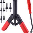 42Pcs Plastic Rivet Gun Set with 40Pcs 4Sizes Nylon Blind Rivets and 1Pcs Fastener Removal Tool, Hand Riveter Suitable for Automotive and More