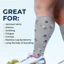 Pembrook 3 Pairs Plus Size Compression Socks Wide Calf - Bamboo Viscose Compression Socks for Women Wide Calf (XXL)
