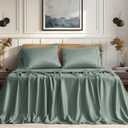 EVERGRACE Tencel Sheet Set Queen Size 4 PiecesSoft Cooling Bed Sheets for Hot Sleepers, Eucalyptus Lyocell Luxury Breathable Bedding Set, 1 Fitted Sheet, 1 Flat Sheet, 2 Shams, Misty Sage Green