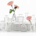 12pcs Glass Bud Vase Set, Small Clear Flower Vases for Centerpieces in Bulk, Mini Vintage Vase for Wedding, Home, Table Decoration