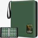 Card Binder 9 Pocket, Trading Card Binder with Clear Window Design, 720 Double Sided Pocket PU Collection Binder, Card Albums for MTG, TCG, and Sports Cards(Dark Green)