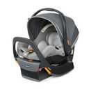 Chicco KeyFit 35 Zip ClearTex Infant Car Seat and Base - Rear-Facing for 4-35 lbs Infants, With Head/Body Support, Zip Shield, Compatible with Chicco Strollers (Ash)