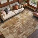 6x9 Ft Large Area Rugs for Living Room, Soft Non-Slip Washable Rugs Modern Abstract Pattern Carpet for Bedroom Indoor Floor Nursery Home Decor (Brown)