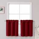 Chyhomenyc Short Red Curtains 24 Inch Length, Small Kitchen Curtain Rod Pocket Half Window Curtains for Basement Cabinet Camper RV Bunk, 2 PCS, Each 30Wx24L, Red