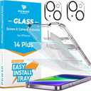 2 x Power Theory Designed for iPhone 14 Plus Screen Protector with Camera Lens Protectors and Easy Install Kit [Premium Tempered Glass]