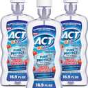 ACT Kids Anticavity Fluoride Mouthwash, Sugar & Alcohol Free Mouth Rinse Strengthens Teeth, Simply Strawberry, 16.9 fl. oz.(Pack of 3)