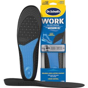 Dr. Scholl's Work All-Day Superior Comfort Insoles with Massaging Gel - Designed for Men & Women with Hard-Working Feet, Eliminates Sore Muscles and Tired Legs, Arch Support Inserts with Odor Control (2 Count (Pack of 1)) Style: Women's 6-10