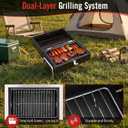 Portable Charcoal Grill, Table Top Small BBQ Grill For Outdoor, Camping, Beach, Easy Assembly, Heavy Duty & Multi-Use Small Grill, Black (270 Sq.In)
