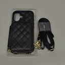 Bocasal Crossbody Wallet Case for iPhone 17, RFID Blocking PU Leather Zipper Handbag Purse Flip Cover, Kickstand Folio Case with Card Slots Holder Wrist Strap Lanyard 5G 6.3 Inch (Black)