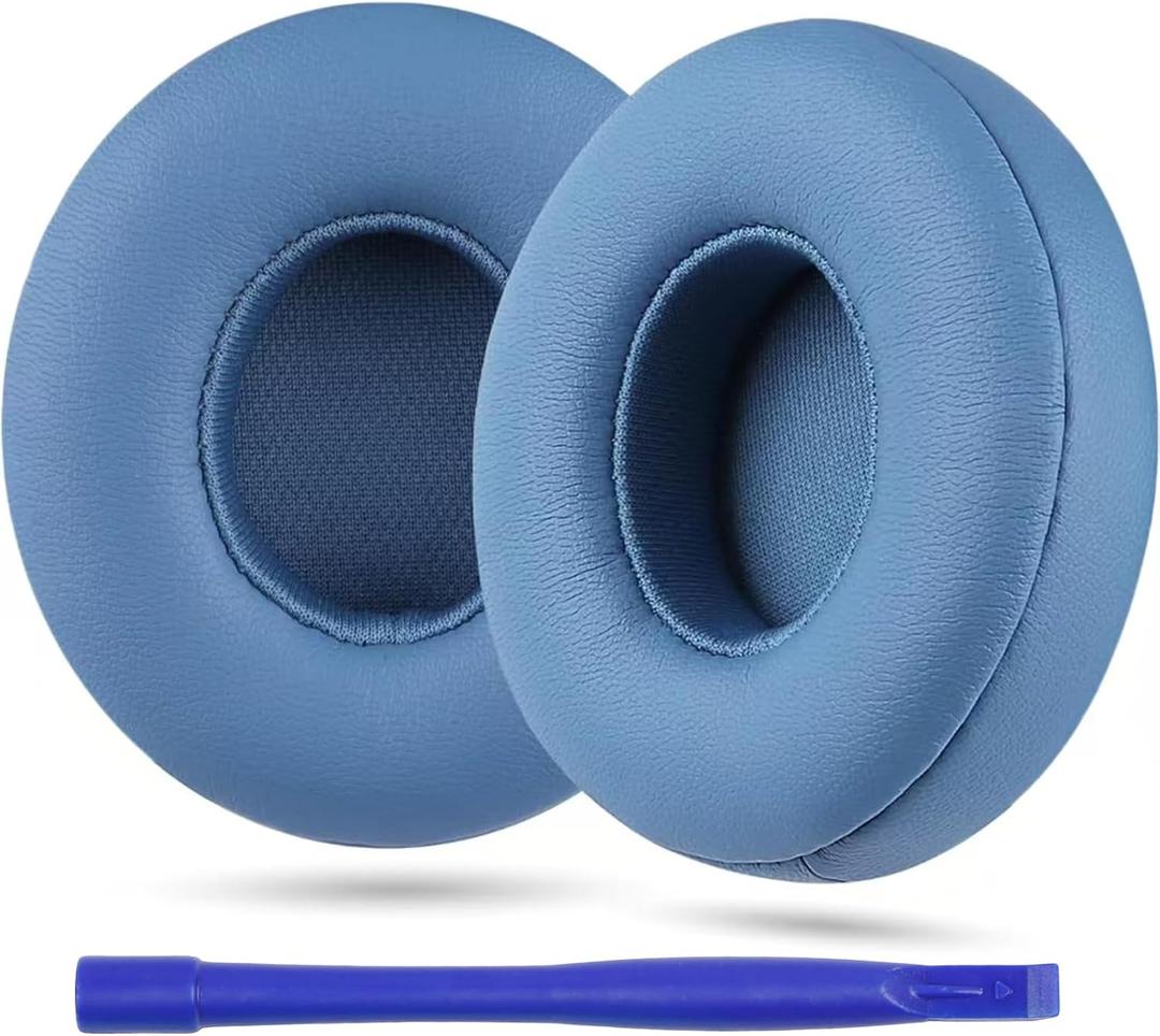 Replacement Beats Solo4 Ear Pads - with Protein Leather and Memory Foam Only for Beats Solo 4 On-Ear Headphones (Blue)