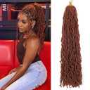 Faux Locs Crochet Hair Ginger 7 Packs 20 Inch Soft Locs Crochet Braids Goddess Locs Wavy Twist Hair Extensions 350#